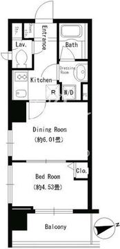 パークキューブ上野 804 間取り図