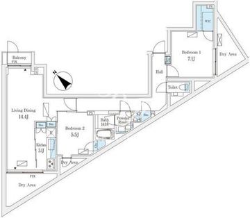 ロイヤルシーズン六本木檜町公園 101 間取り図
