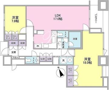 愛宕ビューアパートメント 1605 間取り図