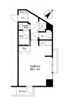 プライムアーバン麻布十番2 304 間取り図
