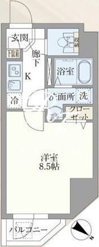 グランパセオ新宿河田町 504 間取り図
