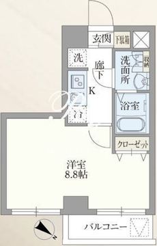 グランパセオ新宿河田町 405 間取り図