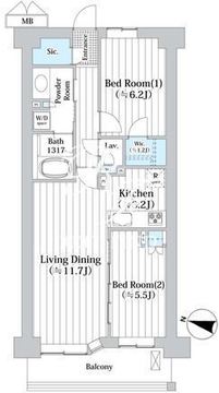 アビティグランデ砧 C-513 間取り図