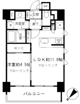パークリュクス日本橋小網町mono 301 間取り図