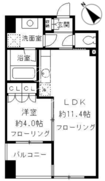 ニューシティアパートメンツ千駄ヶ谷2 1002 間取り図