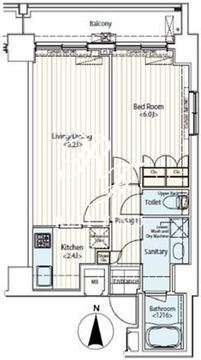 ドゥーエ新富町 904 間取り図