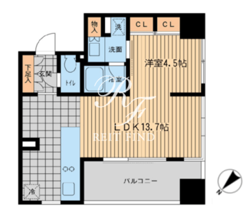 ウィルテラス勝どき 904 間取り図