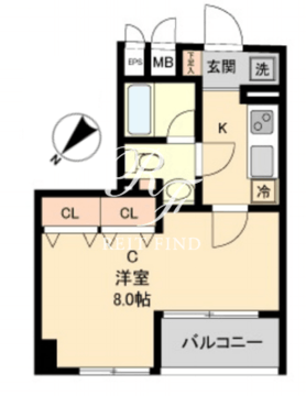 コモド水天宮レジデンス 508 間取り図