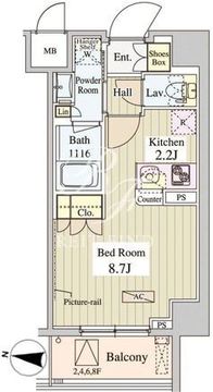 早稲田アパートメント 705 間取り図