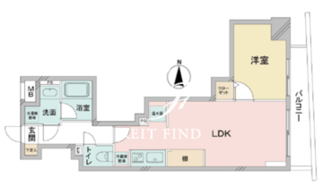 ルクレ八丁堀 404 間取り図