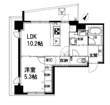 市ヶ谷仲之町ヒルズ S-210 間取り図