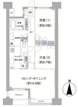 アビティ目黒 508 間取り図
