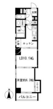 スクエアードコート日本橋人形町 401 間取り図