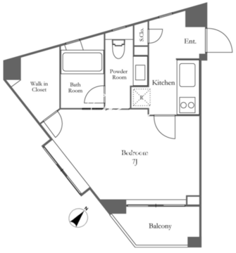 KDXレジデンス麻布仙台坂 306 間取り図