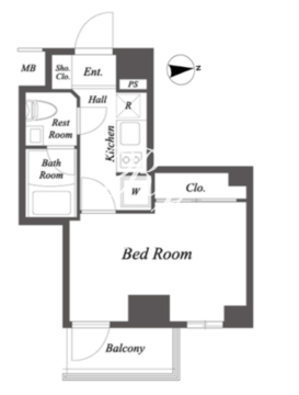 ルクレ住吉 304 間取り図