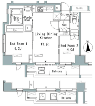 パークアクシス仲御徒町 1201 間取り図