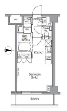 ディームス麻布狸穴町 203 間取り図