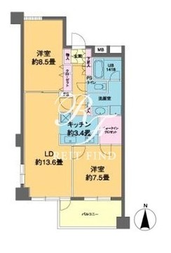 カスタリア高輪 504 間取り図
