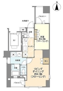 ブリリア上野プレイス 901 間取り図