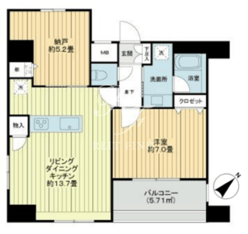 ベルファース水天宮前 1103 間取り図