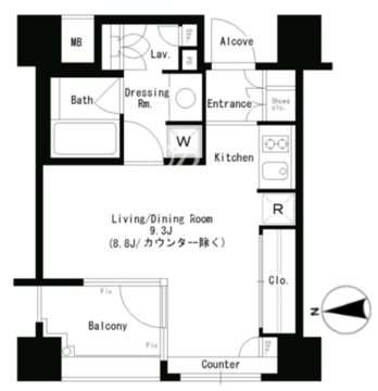 パークアクシス神楽坂ステージ 306 間取り図