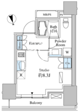 ベルファース芝浦タワー 302 間取り図