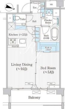 バウスステージ広尾 314 間取り図