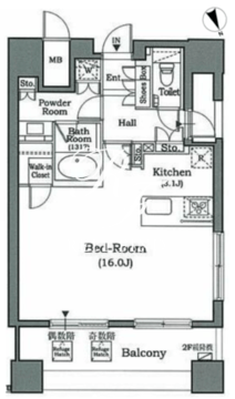 ホライズンプレイス赤坂 701 間取り図