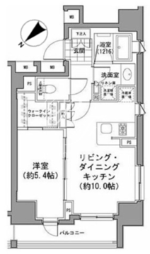 パークハビオ八丁堀 704 間取り図