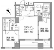 パークハビオ八丁堀 1306 間取り図