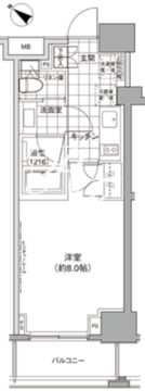 パークハビオ人形町 704 間取り図