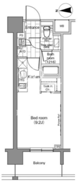 パークハビオ恵比寿 1202 間取り図