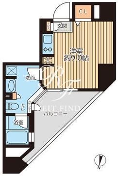プライマルフロント錦糸町 401 間取り図