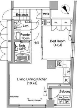 ライズ六本木永坂 306 間取り図