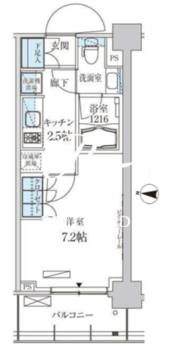 パークアクシス菊川ステーションゲート 703 間取り図