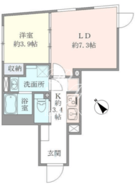 HTピア赤坂 407 間取り図