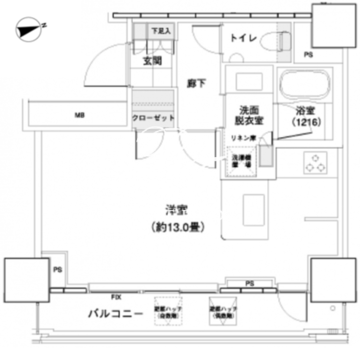 パークキューブ愛宕山タワー 607 間取り図