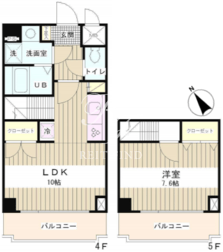 ラフィネ築地 405 間取り図