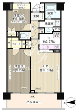 マーシュフィールド四番町 604 間取り図