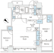 シティタワー武蔵小山 2908 間取り図