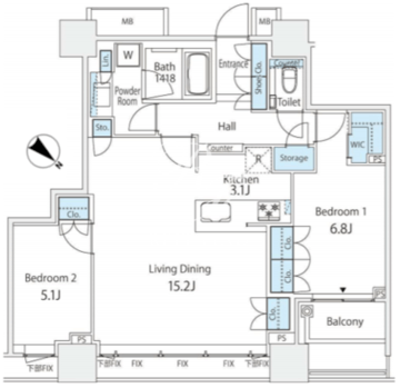シティタワー武蔵小山 2908 間取り図