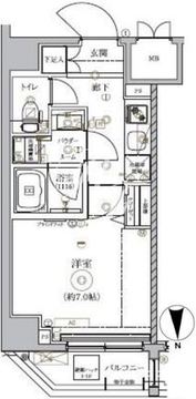 グラシアプレイス錦糸町 204 間取り図