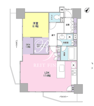 グレンパークG-WEST 807 間取り図