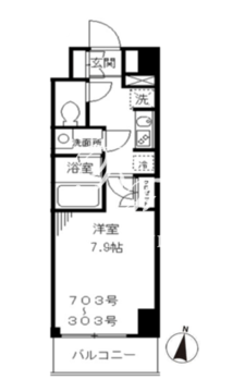 ループコート日本橋 403 間取り図