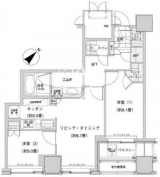 ウエストパークタワー池袋 410 間取り図
