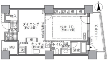 アクティ汐留 3815 間取り図