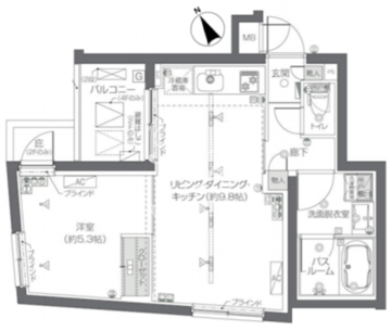 ズーム新宿夏目坂 209 間取り図
