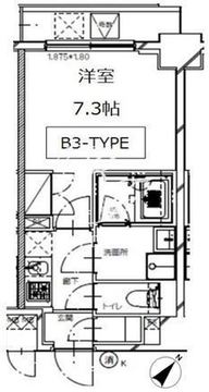 エスレジデンス月島 504 間取り図