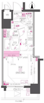 ズーム東神田 403 間取り図