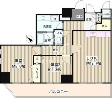 トレステージ目黒 1104 間取り図